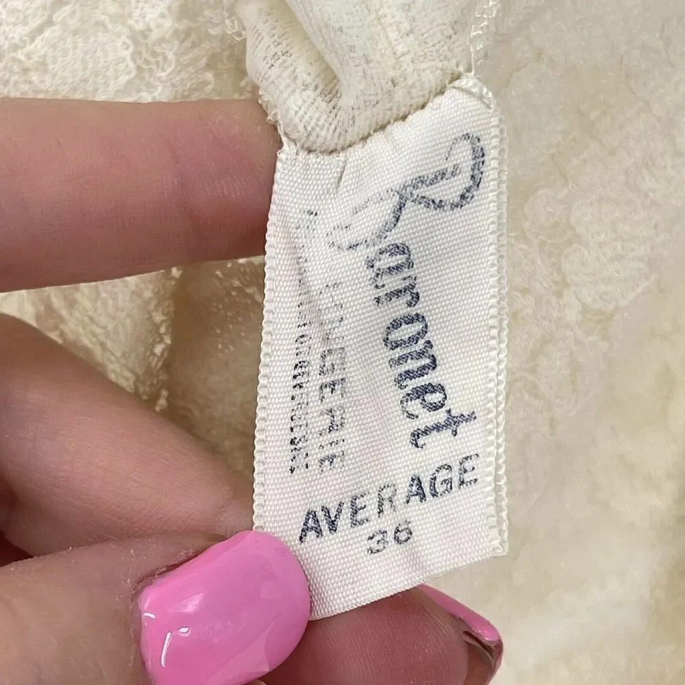 Vintage Slip 60s Baronet Size 36 Union Label Lace Mid Century Lingerie Ivory Top